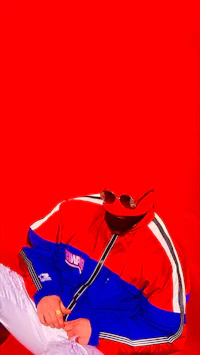 Stylized creative portrait of alternative pop artist Nevv Evve featuring vibrant red lighting, experimental visual artistry, and cinematic fashion influences.